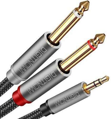3,5 mm 1/8'' TRS auf Dual 6,35 mm 1/4'' TS Mono Stereo Y-Kabel Splitterkabel