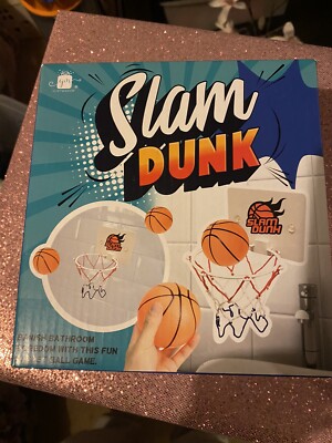 NEU UND VERPACKT Slam Dunk Neuheit Mini Korb Ball Spiel Saugnetz. Badespielzeug oder Mülleimer Zielscheibe