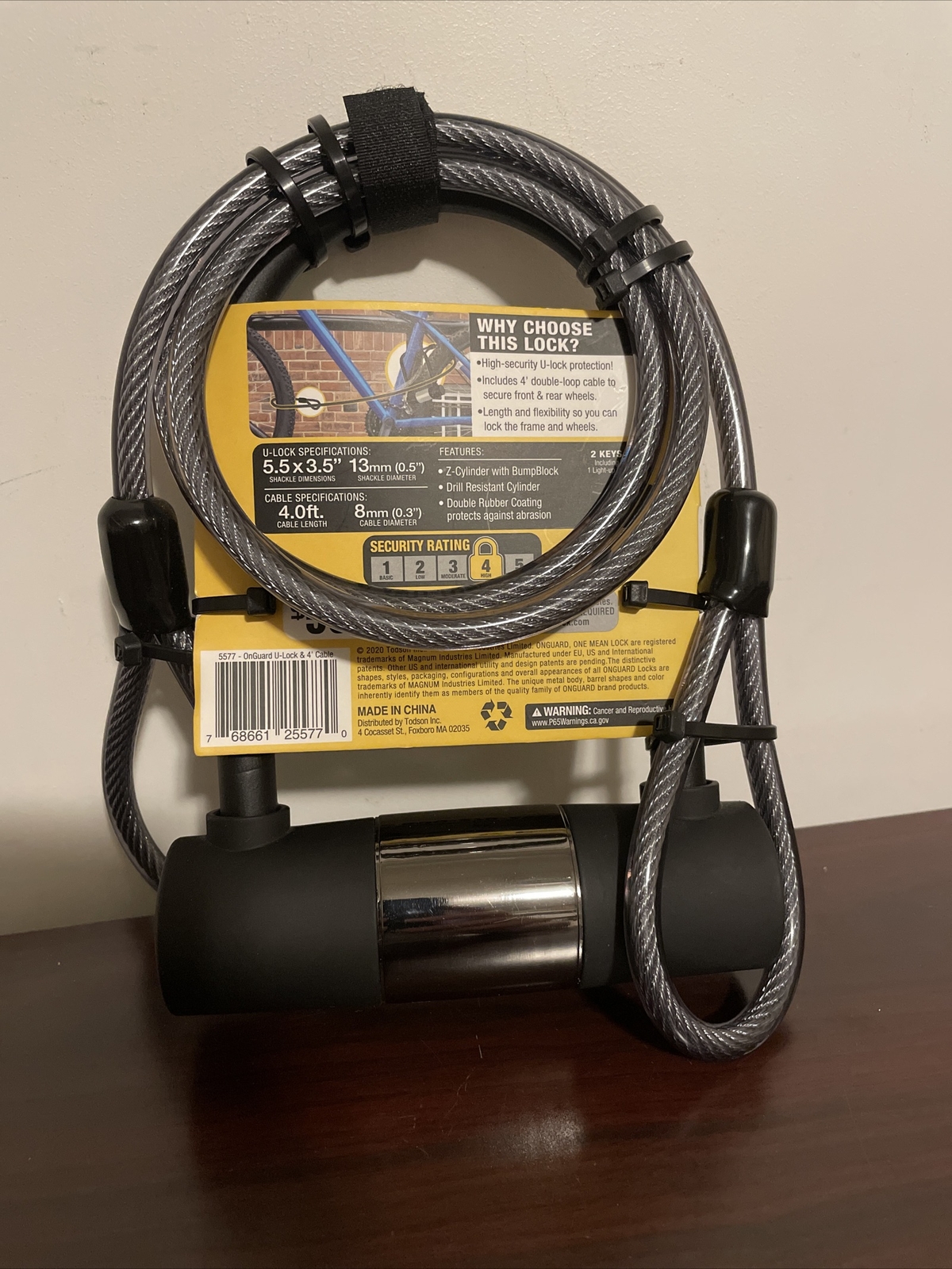 OnGuard One Mean Lock Bike ULock and 4Foot Cable 500 antitheft protection eBay