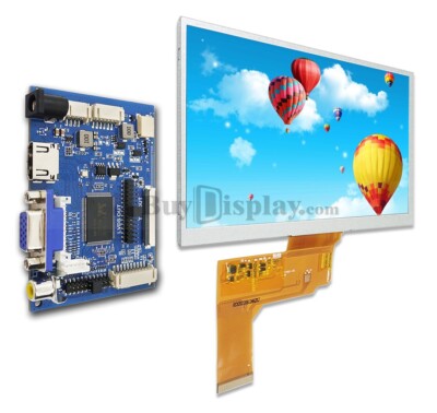 7''7 inch TFT LCD Display w/ HDMI+VGA+Video AV Driver Board for Raspberry PI