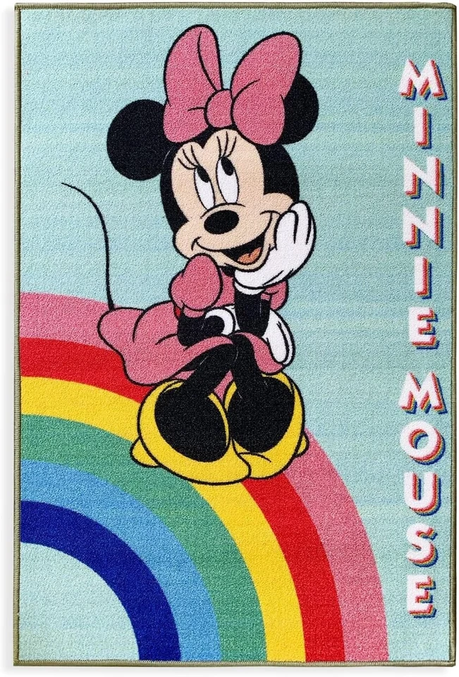 Tapis Pour Petite Fille Minnie Disney Antidérapant Bruit Tapis De Jeu 80x120 - Photo 1/2