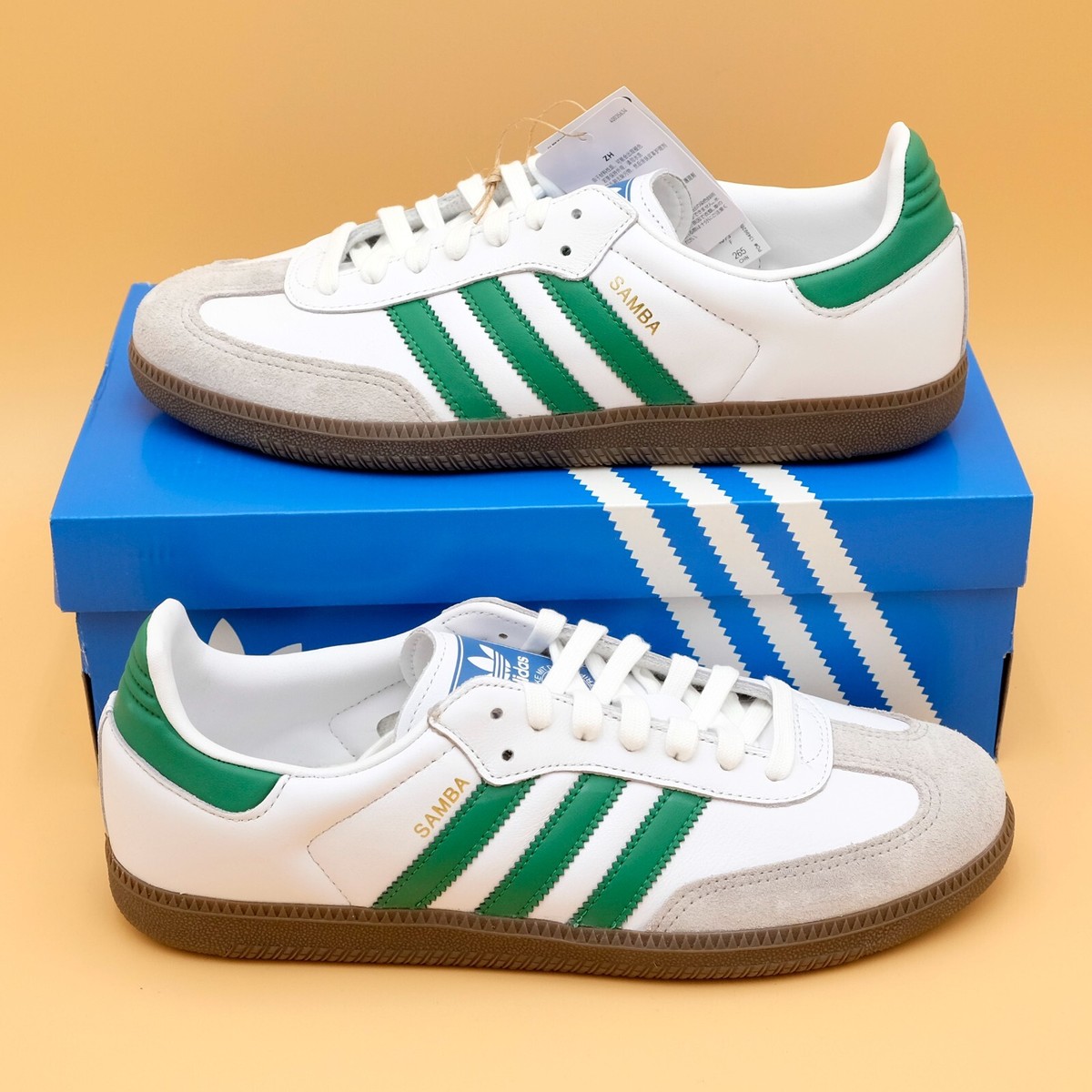 スニーカー adidas Samba OG White Green IG1024 Adidas Originals Samba OG Shoes Cloud White Green IG1024