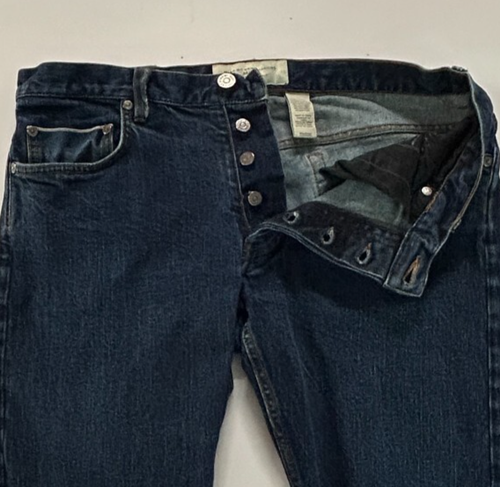 Pantalones de mezclilla Marc Jacobs con ribete para hombre 34x34 azul pierna recta botón mosca medidas 34x33 - Imagen 8 de 14