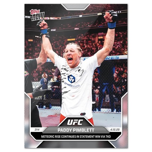 Paddy Pimblett 2025 UFC 314 Topps Now #11: Co-Main Event Victory (Pre-Order)