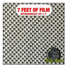 Hydrographic film Carbon Fiber Black Silver hydro dipping 7' x 20" hydro dip