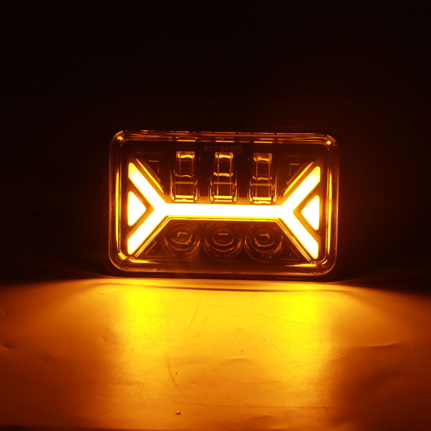 4PCS For GMC C4500 C5500 Topkick 2003-2009 DOT 4x6" LED Headlights Hi/Lo Beam H4