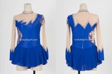 Hot sale IceSkating Dress Girls Custom Figure Skating Women Competition Blue LA