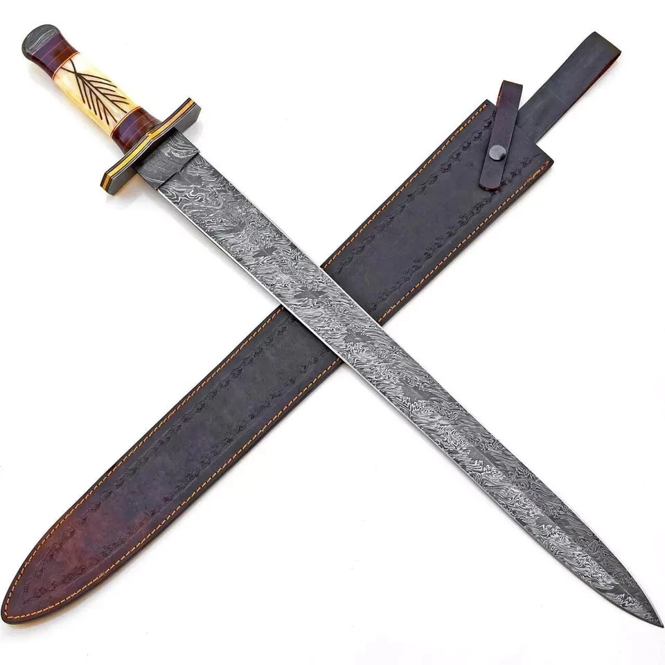 ASS Custom Handmade Damascus Survival Bushcraft Hunting Camping outdoor Sword