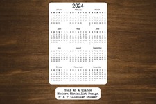 Year At A Glance Calendar Sticker Modern Minimalist Design