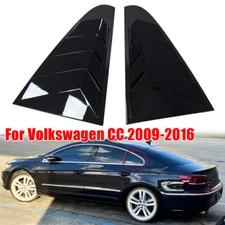 For Volkswagen CC 2009-2016 2X Gloss Black Rear Window Louver Shutter Cover Trim