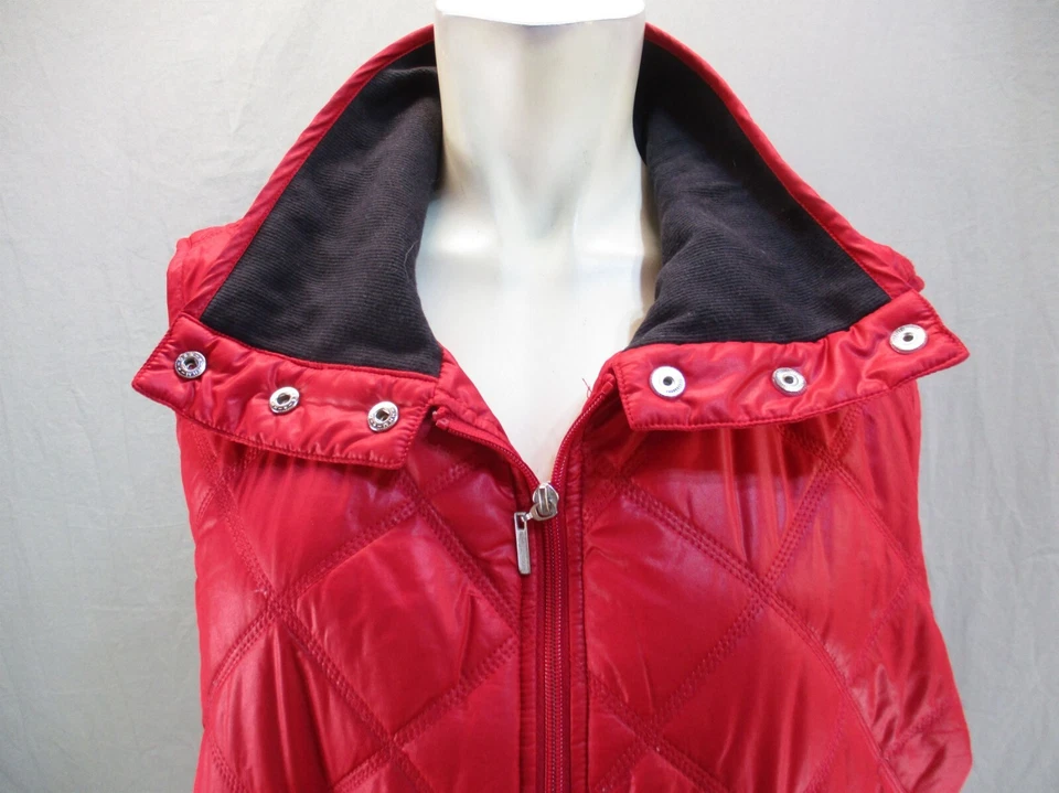 Style&Co Size XL Womens Red Full Zip Stand Collar Snap Pocket Quilted Vest 1Bl5 - Image 2 of 4