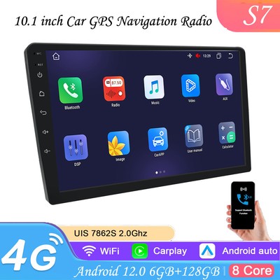 6GB+128GB QLED 10.1'' 2DIN Car Stereo Radio Carplay Android 8-core GPS WIFI SALE