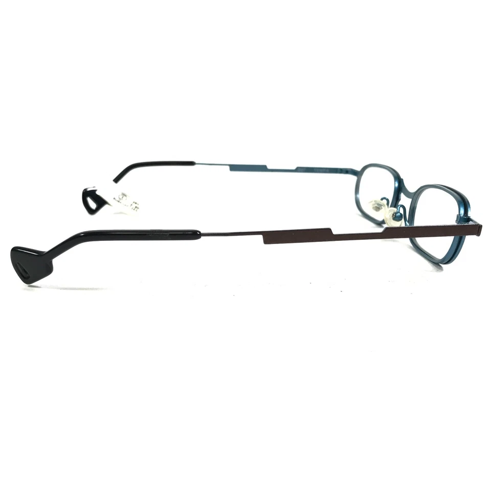 Anne et Valentin Eyeglasses Frames B07 TEMPA Shiny Brown Blue Oval 43-21-135 - Image 3 of 4