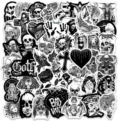   50 Stück Horror Black and White Gothic Dark Style Aufkleber Stickerbomb