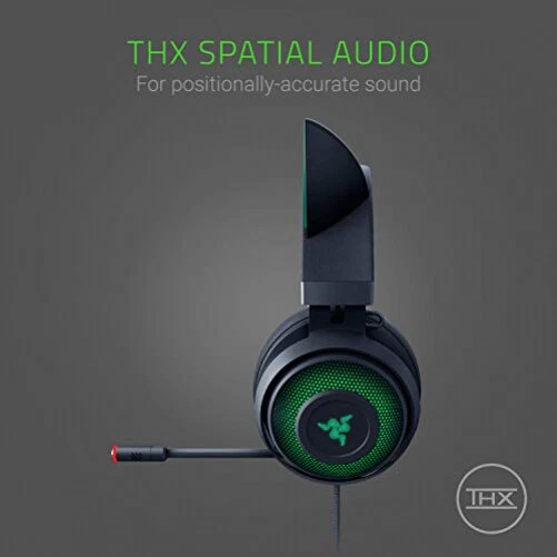 Razer Kraken Kitty Gaming Headset Virtual 7.1 Surround-Sound USB RGB PC Black - Immagine 3 di 4