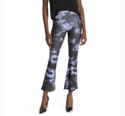 Topshop Tie Dye Crop Bell Bottom Flare Leggings Pull On Purple