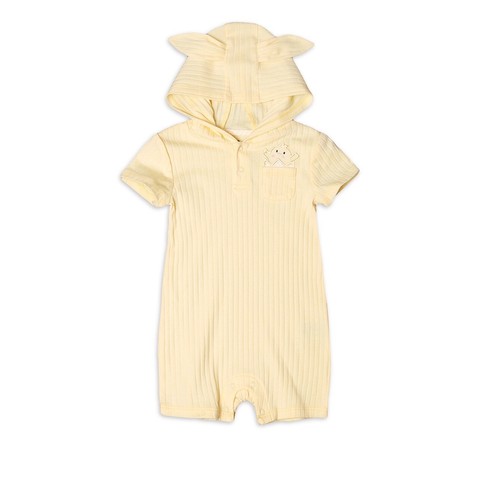 Infant Boys Girls Yellow Chick Easter Romper With A Bunny Ear Hood - Picture 5 of 6