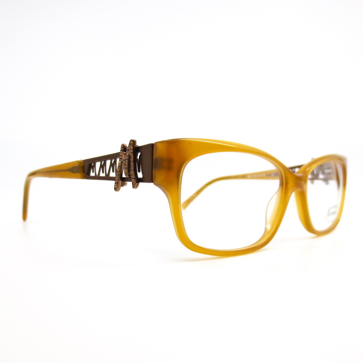 NEW GUESS BY MARCIANO GM137 A15 AMBER CLEAR 52-16-135 EYEGLASSES Marciano By Guess Eyeglasses GM137 AMB Brown Plastic Womens  main image 3