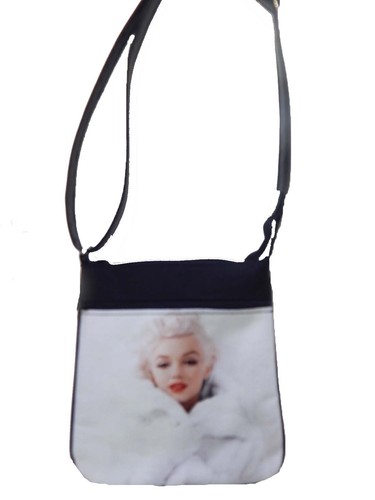 CROSS OVER BODY BAG SHOULDER BAG "MERLIN MONROE" PATTERN, COTTON, NEW - Picture 17 of 20