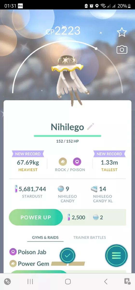 Shiny Nihilego ( Registered Trade Only! ) Pokemon Trade Go