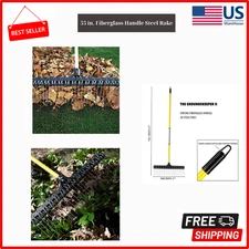 THE GROUNDSKEEPER II Rake 55-in Bow Fiberglass Handle Steel Swivel Hanger