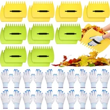 10 Set Leaf Scoops Claws Hand Rakes with Gloves Lightweight Plastic Leaf Scoo...