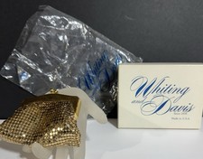 Estate Find Whiting Davis Gold Mesh Coin Purse With Box And Bag Never Used