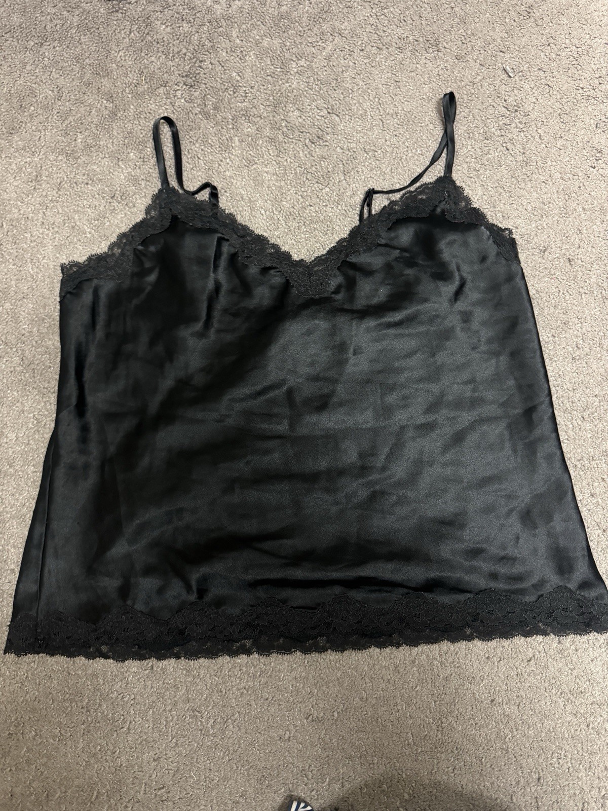 Victoria's Secret Black Lace Silky  Cami Size M