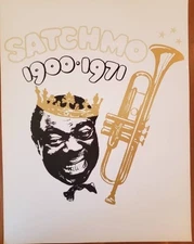 Louis Armstrong 'Satchmo' Jazz Music Great Original Vintage Memorial Poster