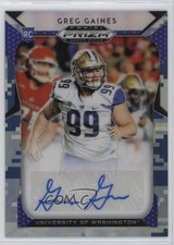 2019 Panini Prizm Draft Picks Camo 12/25 Greg Gaines #242 Auto nd3