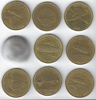 Shell Sammelmünzen Eroberung des Himmels, Seltenes Fundstück! 8x Shell Münzen