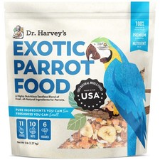 Exotic Parrot Blend - Seedless Natural Food with 11 Fruits, 10 Nuts, 6 Veggies