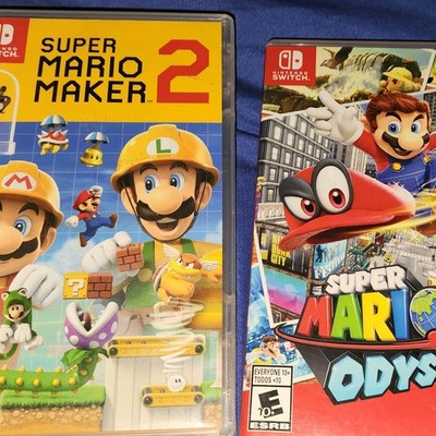 Nintendo Super Mario Maker 2 & Super Mario Odyssey Nintendo Switch Games lot