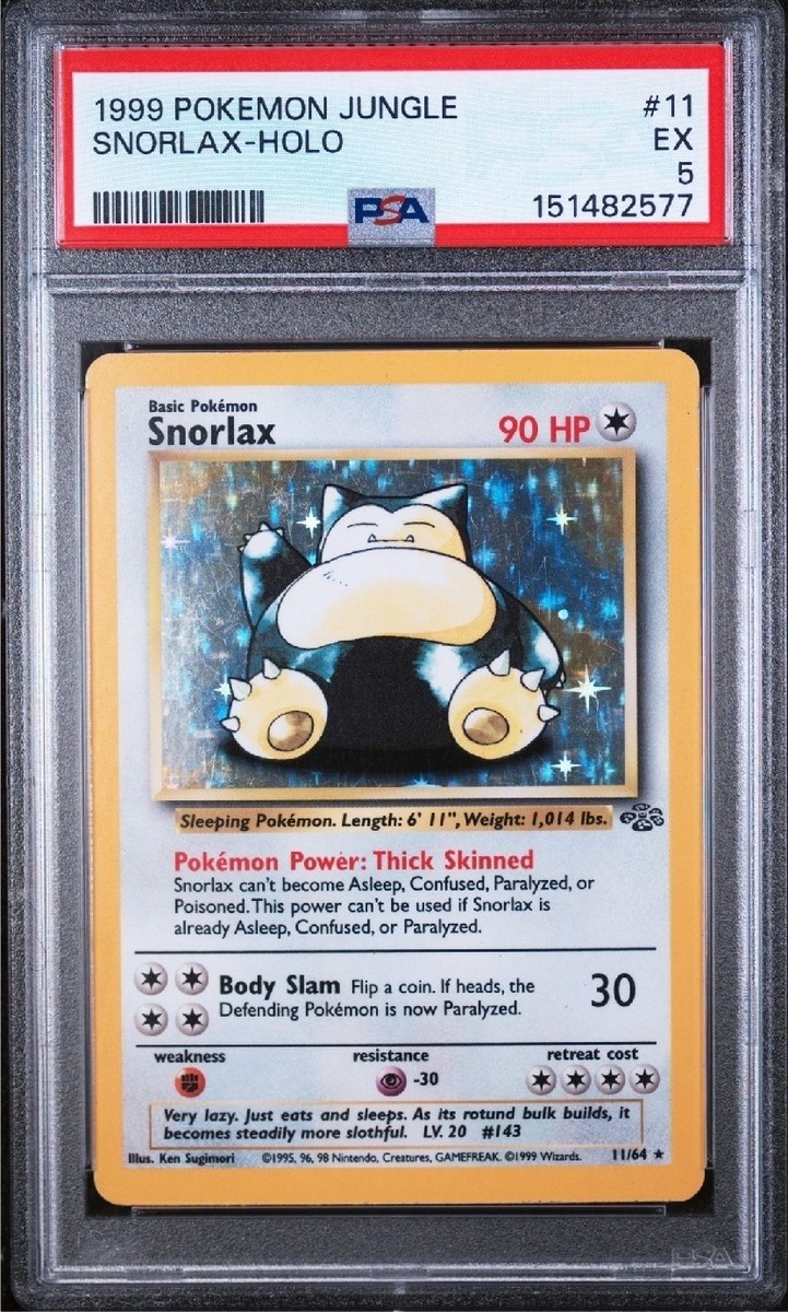 snorlax holo pokemon card Snorlax 11/64 Jungle Holo for sale online