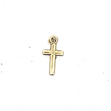 14K Yellow Gold Child's Cross Pendant Charm