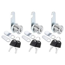 3/4" Cabinet Cam Locks, 3 Pack Keyed Alike Cam Locks Set Zinc Alloy Storage L...
