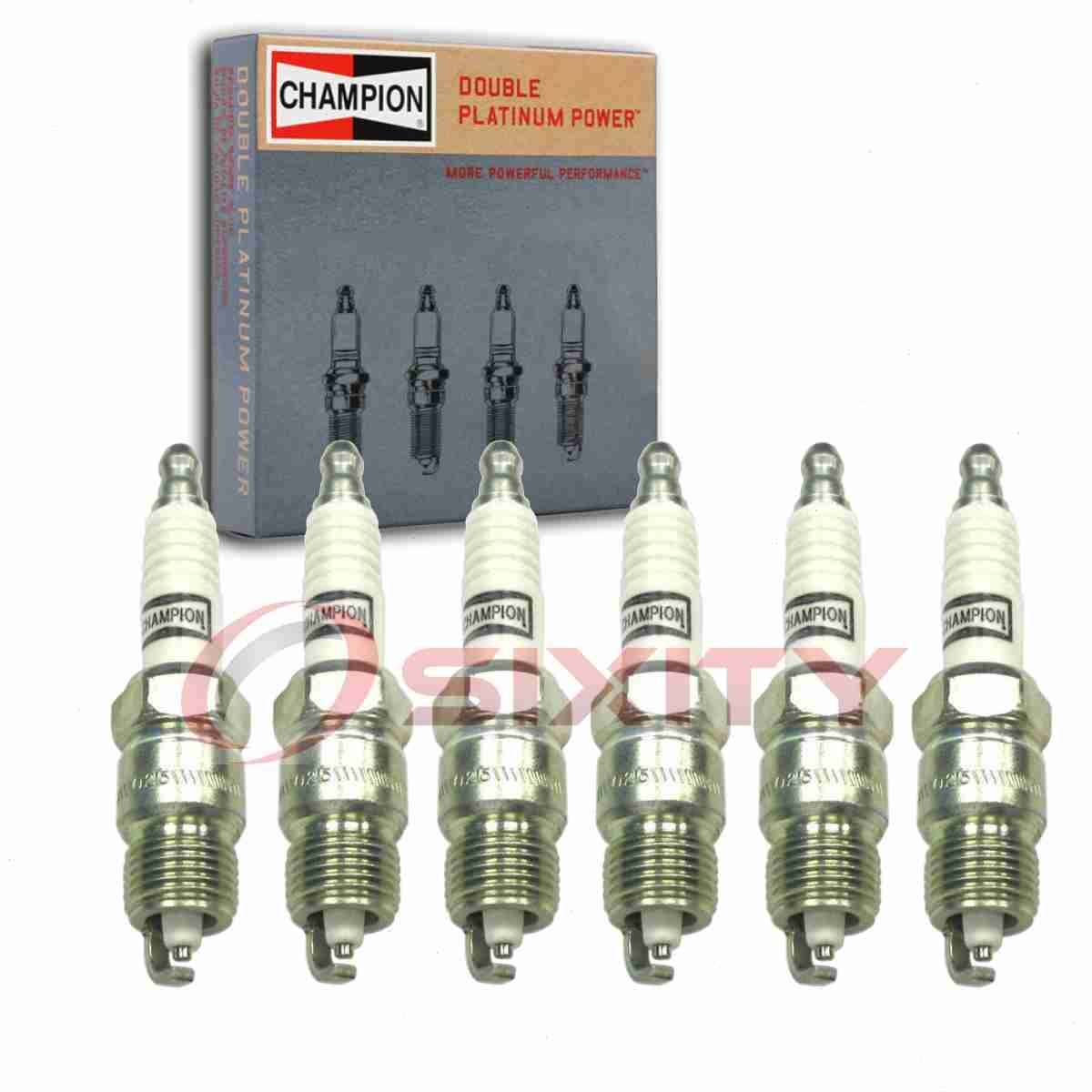 6 pc Champion Double Platinum Spark Plugs for 1970 Pontiac Tempest 4.1L L6 fq