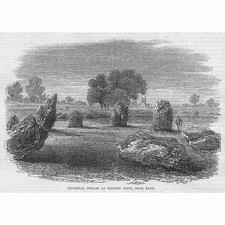 STANTON DREW Somerset, Druidical Circle - Antique Print 1864