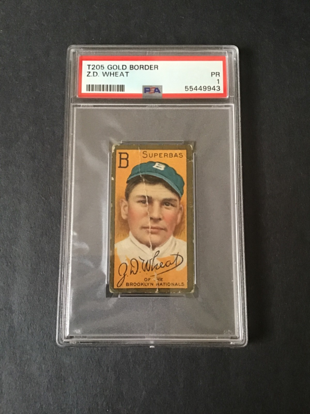1911 T205 Zack Wheat Piedmont Back PSA 1 