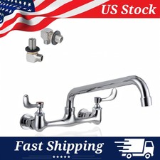Commercial 8" Kitchen Faucet - Hands-Free Wrist Blade Handles 10" Spout