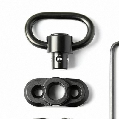 Quick Release Rifle Sling Swivels & Mount Kit Black Steel w/ Hex Key Screws