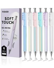 Gel Pens, 6 Pcs 0.5mm Quick Dry Black Ink Pens, Fine Point Smooth Writing Pen...