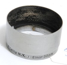 Leitz New York lens hood FISON chrome for Elmar or Velostigmat 50mm lens