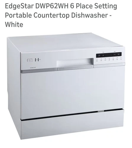 EdgeStar 6 Place Setting Portable Countertop Dishwasher  - White #DWP62WH - Picture 2 of 3