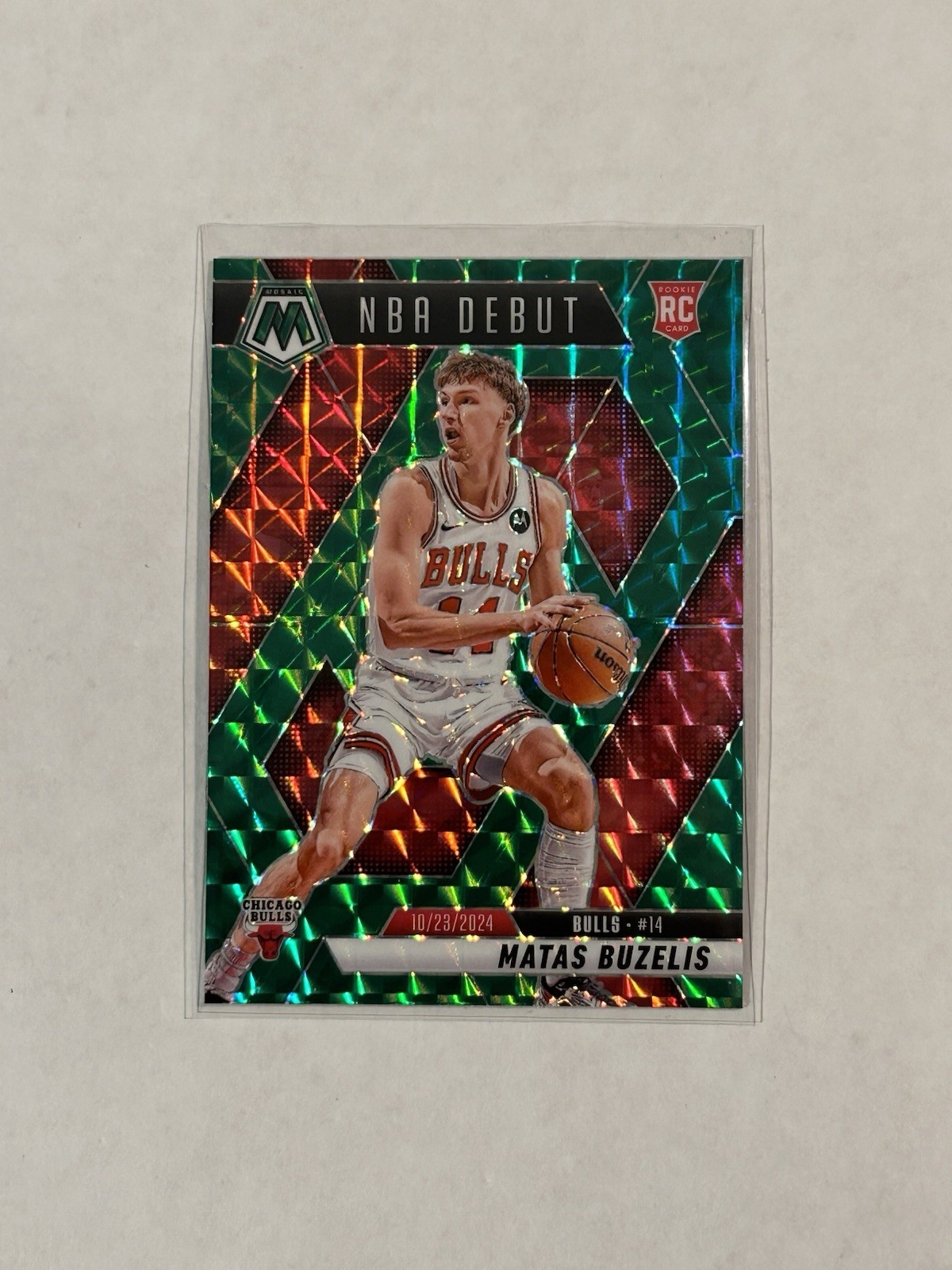 2024-25 Panini Mosaic Basketball Matas Buzelis RC #257 NBA Debut Green Mosaic