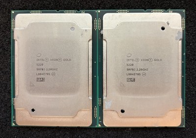 LOT OF 2 | Intel Xeon Gold 5220 Server CPUs | 2.20GHz | 18-Core | SRFBJ