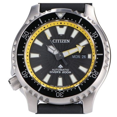 Citizen Promaster FUGU NY0130 08E Black Dial Taucheruhr Edelstahl