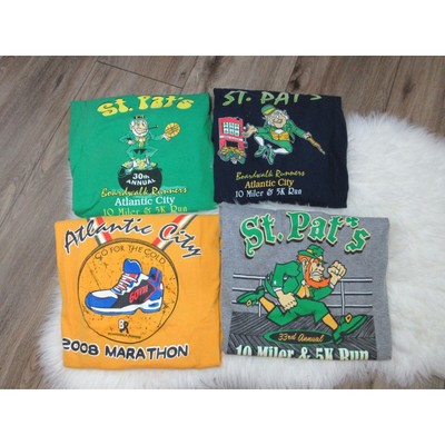 Atlantic City Boardwalk St. Pat's Marathon 5k T-shirt lot Mens Small Y2K Margate