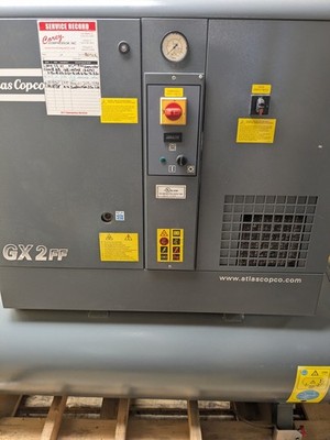 Atlas Copco GX2FF 3HP Rotary Screw Air Compressor Integrated Dryer 120 Gal Tank