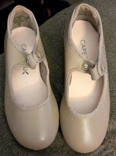 Capezio Tap Shoes Girl's Size 8 N Tan N625C Man Made Material Tele Tone Tap